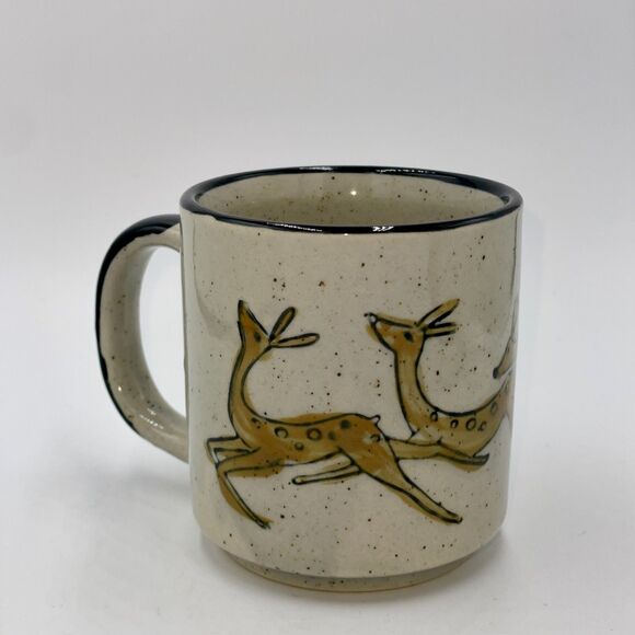 Vintage Pottery Stoneware Mug with Leaping Deer Design – Otagiri? - Picture 1 of 9